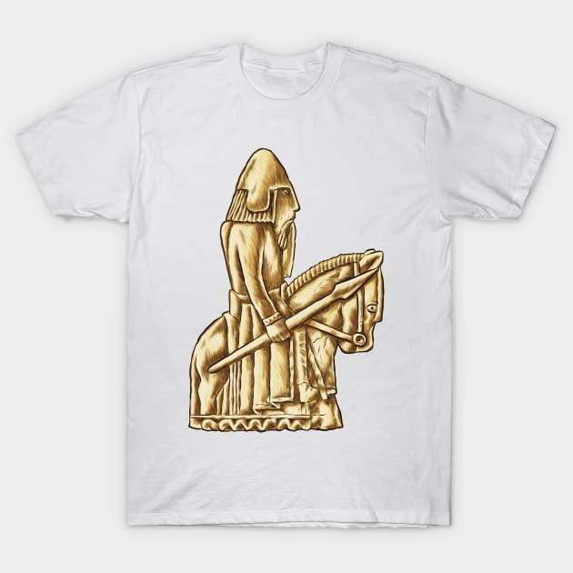 Daring Cavalier: The Lewis Chessmen Knight Design T-Shirt by Holymayo Tee